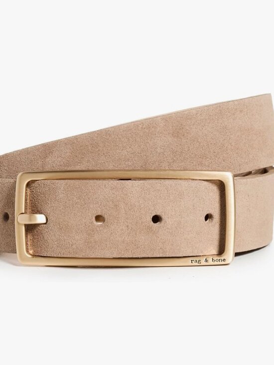 rag & bone Accessories - rag & bone Suede Rebound Belt Medium Brushed Gold Tone Buckle NWOT